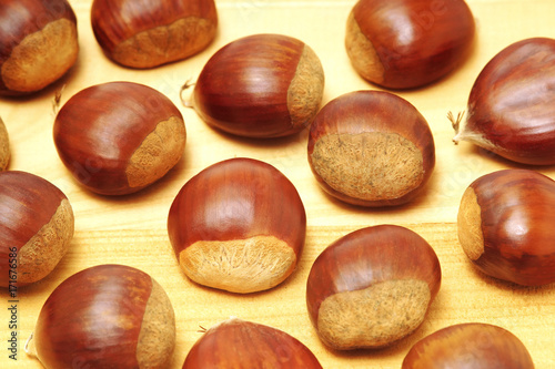 chestnuts on white background