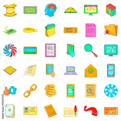 Talking icons set, cartoon style