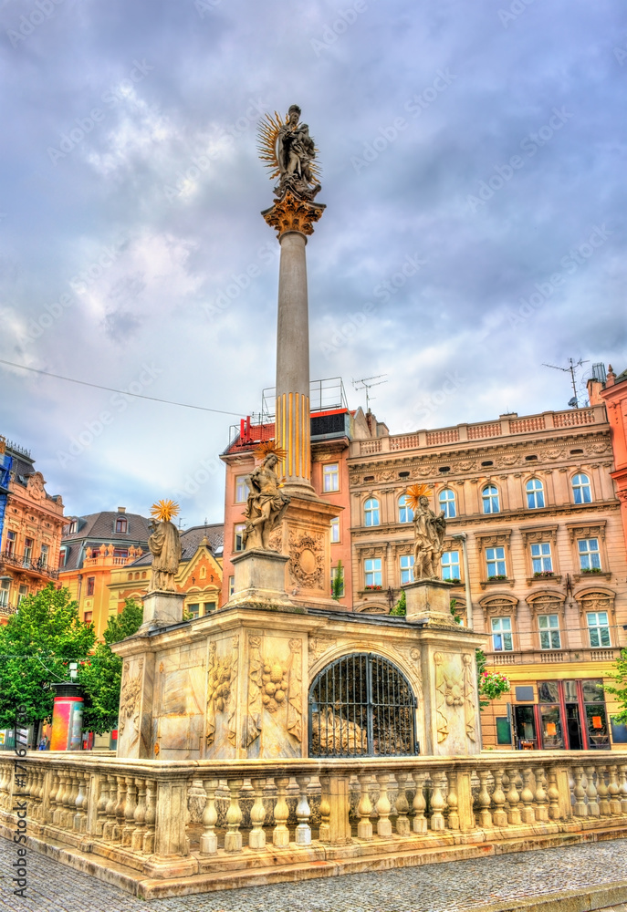 The Plague Column on Freedom Square in Brno, Czech Republic