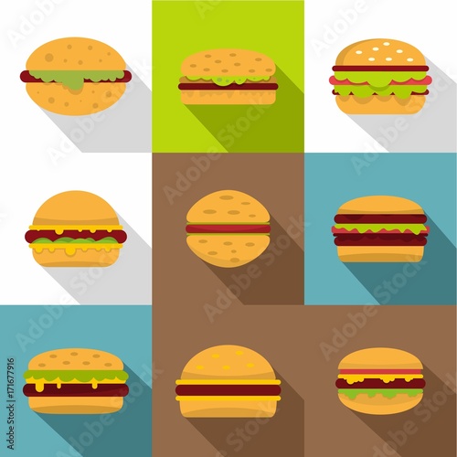 Hamburger icons set, flat style