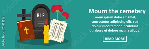 Mourn the cemetery banner horizontal concept