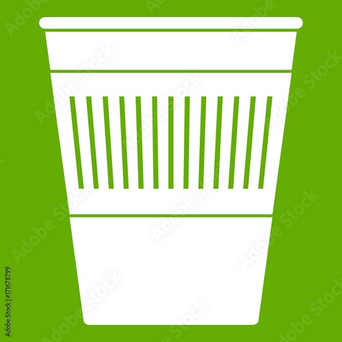 Plastic office waste bin icon green