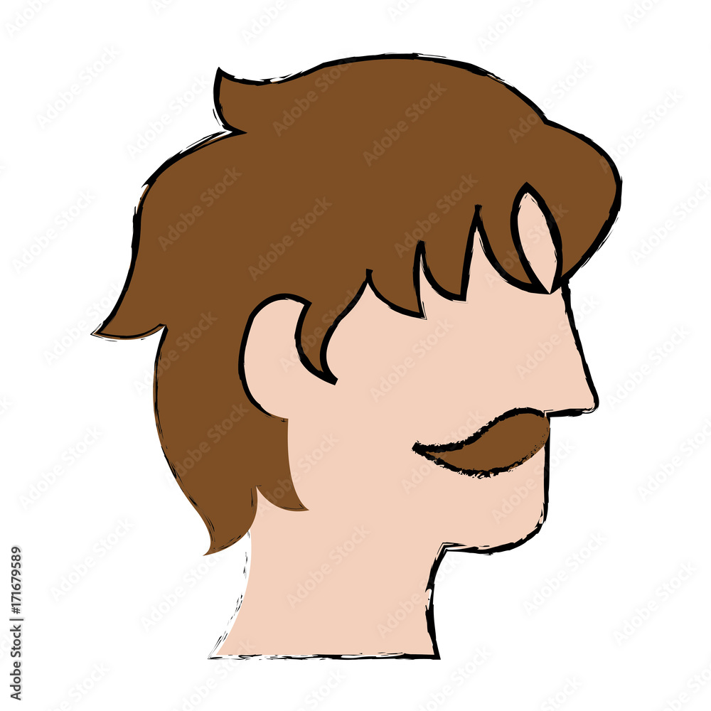 head profile of man icon over white background colorful design vector illustration head profile of man icon over white background colorful design vector illustration