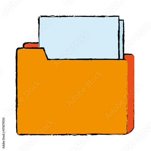 document folder icon over white background vector illustration