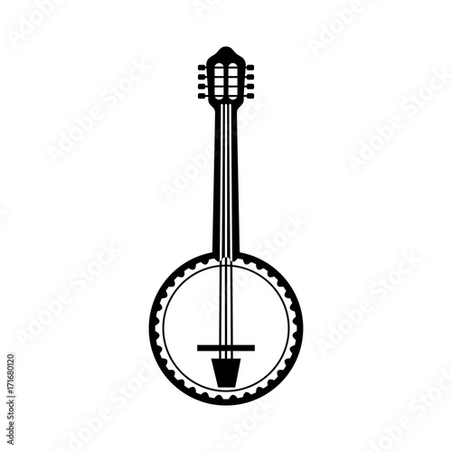 banjo jazz instrument musical festival celebration vector illustration