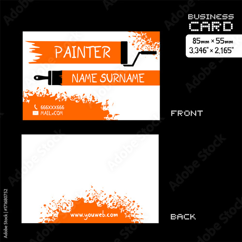 business card for painter worker