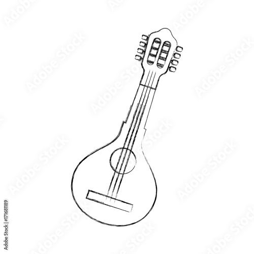 mandolin jazz instrument musical festival celebration vector illustration