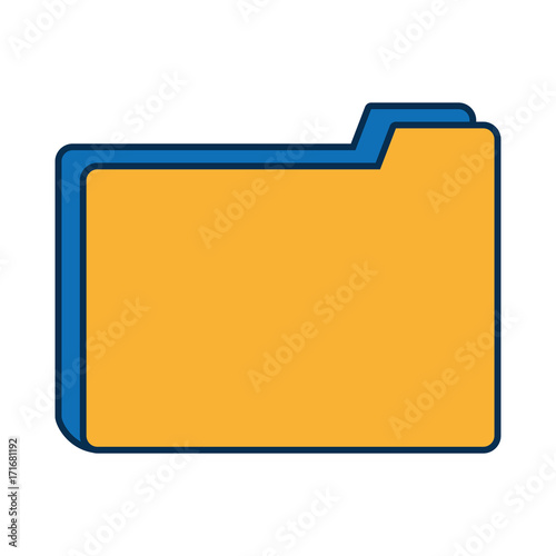 document folder icon over white background vector illustration