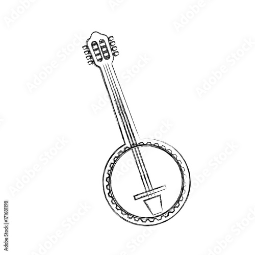 banjo jazz instrument musical festival celebration vector illustration