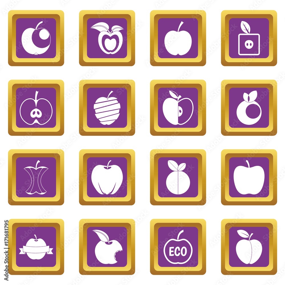 Apple icons set purple Apple icons set purple
