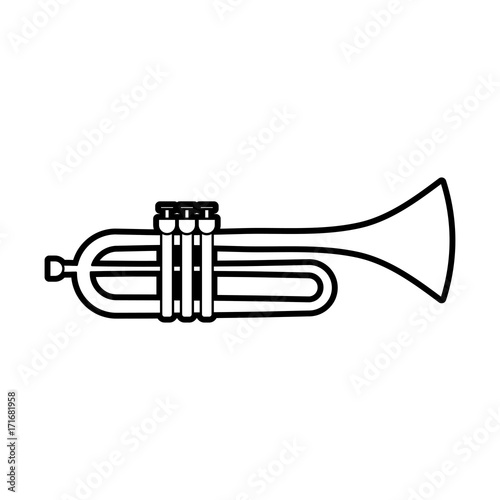 trumpet instrument musical festival celebration vector illustration