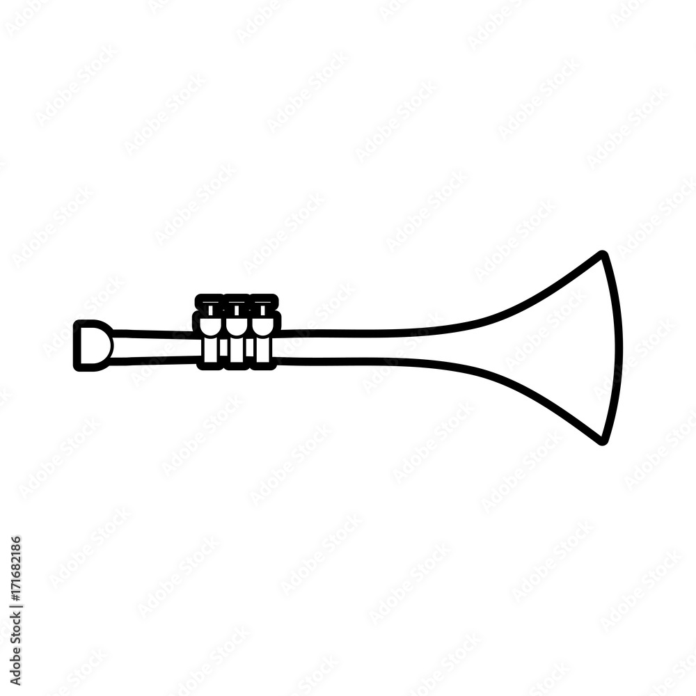 trumpet wind musical instrument horn vector illustration trumpet wind musical instrument horn vector illustration