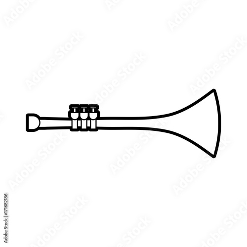 trumpet wind musical instrument horn vector illustration