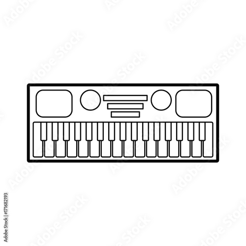 synthesizer electronic instrument keyboard musical vector illustration