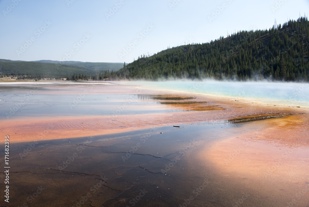iridescent spring in yellowstone national park