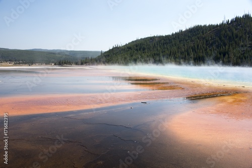 iridescent spring in yellowstone national park
