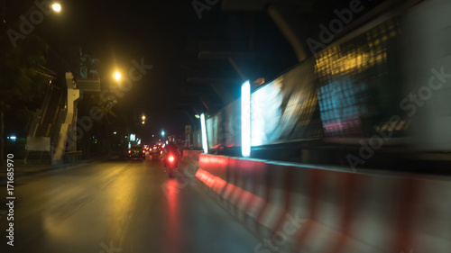 car on the road with motion blur background. © boyhey