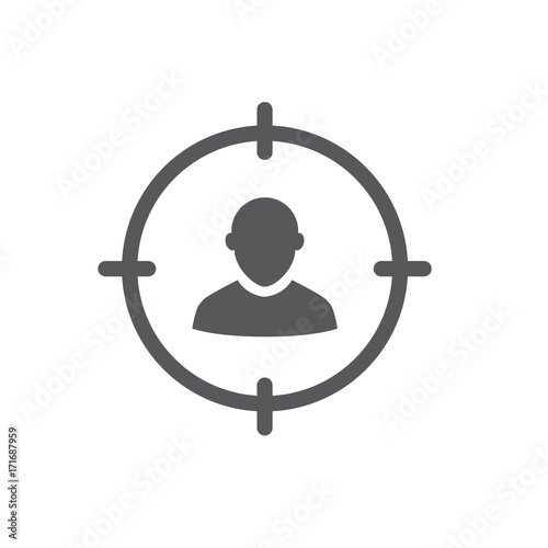 Target market icon with people & target