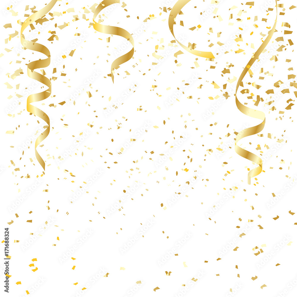 Gold confetti celebration - obrazy, fototapety, plakaty 