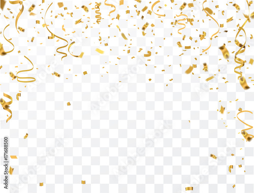 Billede på lærred Gold confetti celebration