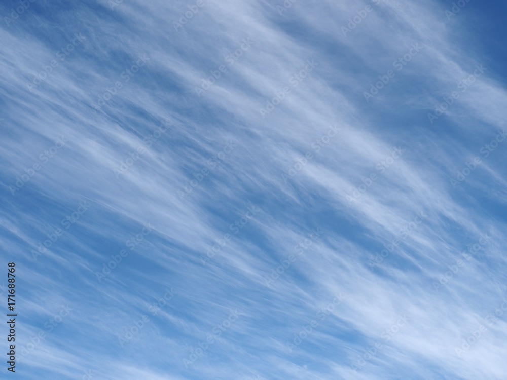 Striped pattern white clouds on blue sky, Alice Springs, Australia 2017