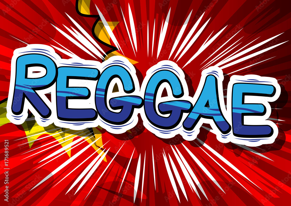 custom made wallpaper toronto digitalReggae - Comic book word on abstract background.