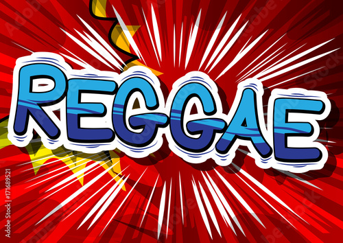 Wallpaper Mural Reggae - Comic book word on abstract background. Torontodigital.ca