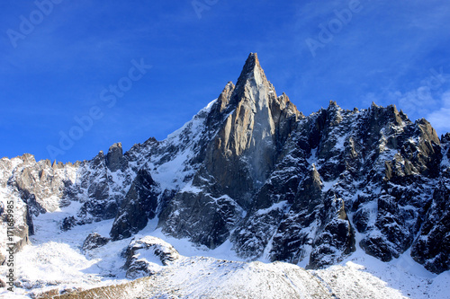 Aiguille du Dru in the Montblanc massif  French Alps