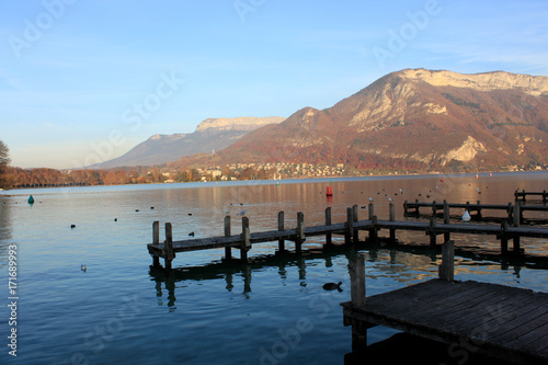 Wallpaper Mural Beautiful view of the Annecy Lake in French Alps in sunset Torontodigital.ca