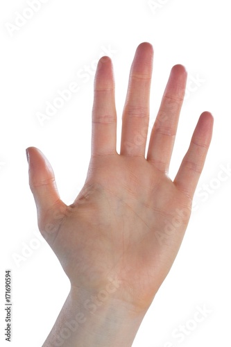 Close up of waving hand