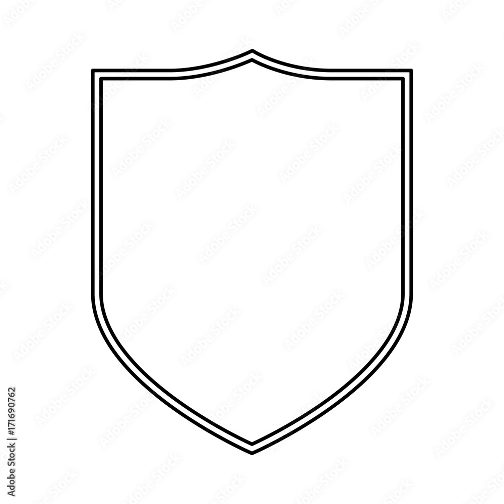 coat of arms black silhouette and double contour vector illustration ...