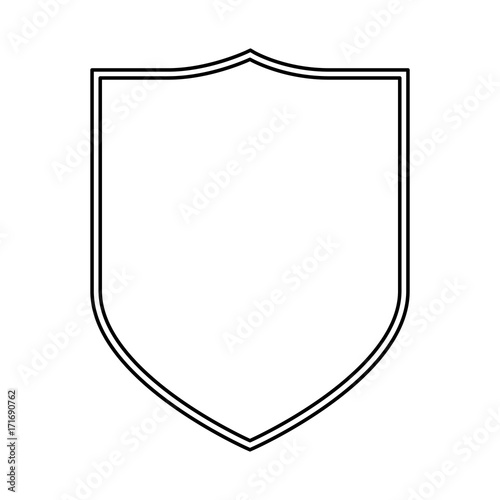 coat of arms black silhouette and double contour vector illustration