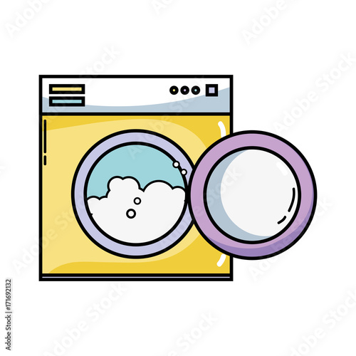 nice drayer machine technology to clean the clothes vector illustration