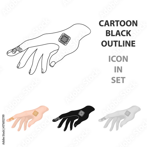 Bactericidal plaster on the arm. Medicine single icon in cartoon style vector symbol stock illustration web.