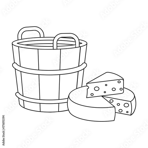 Сheese, single icon in outline style.Сheese, vector symbol stock illustration web.
