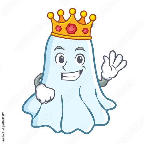 King cute ghost character cartoon