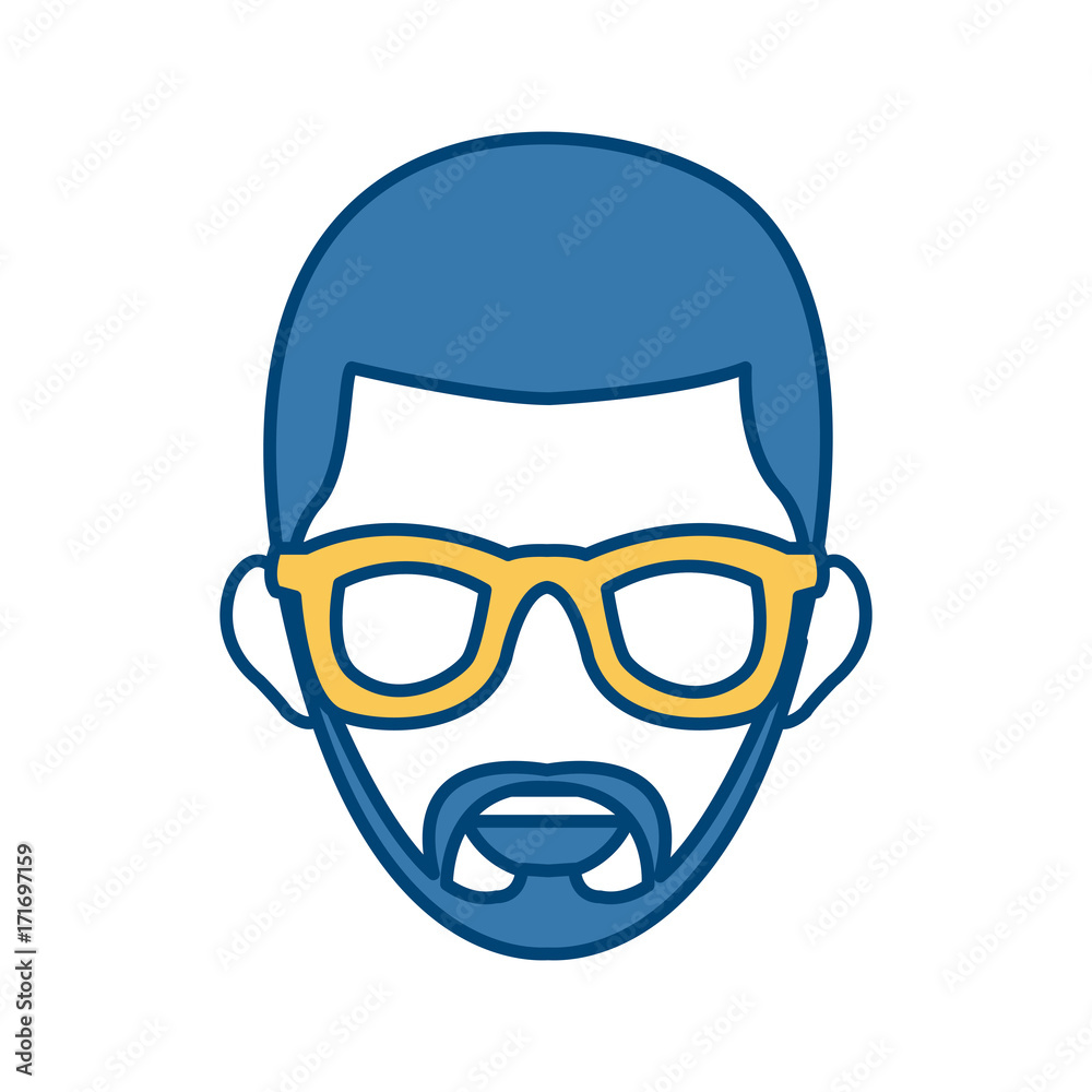 Man smiling cartoon icon vector illustration graphic design