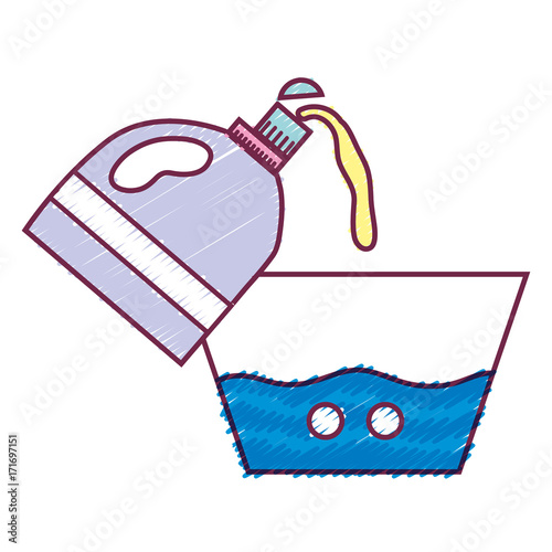 water pail design with softener bottle plashing vector illustration