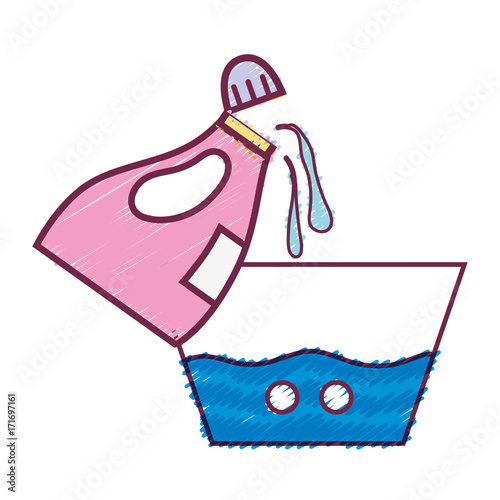water pail design with softener bottle plashing vector illustration