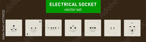 Power Electric Sockets - vector set