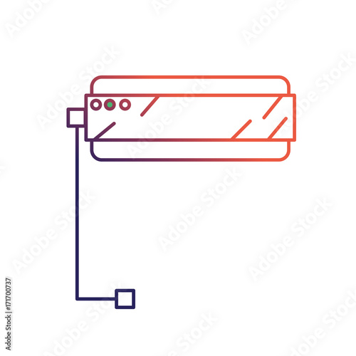 line 3d glasses technology to dimension experience vector illustration