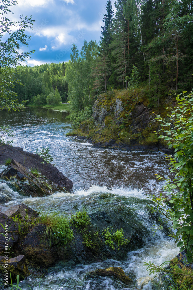 At the waterfall Kivach, Karelia. At the waterfall Kivach, Karelia.