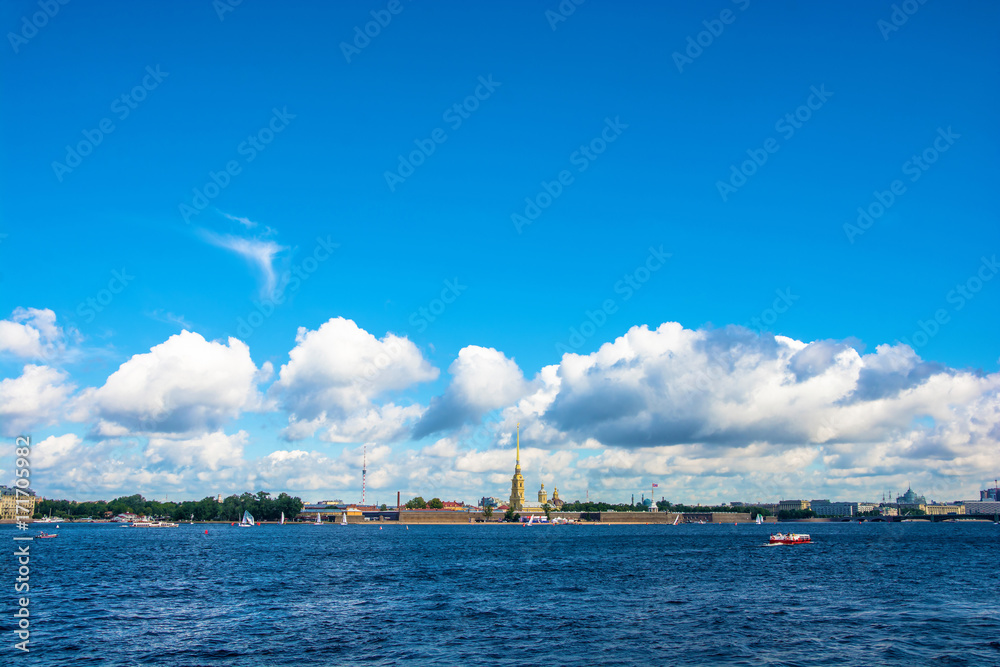 Landscape with the Peter and Paul fortress, Saint Petersburg.