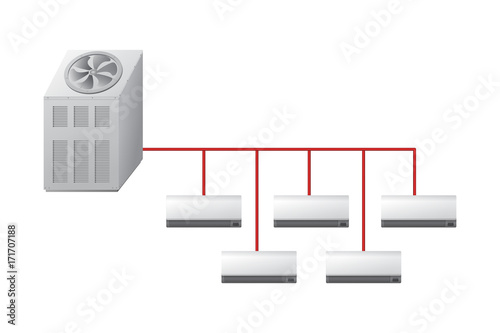 Chiller with indoor units.