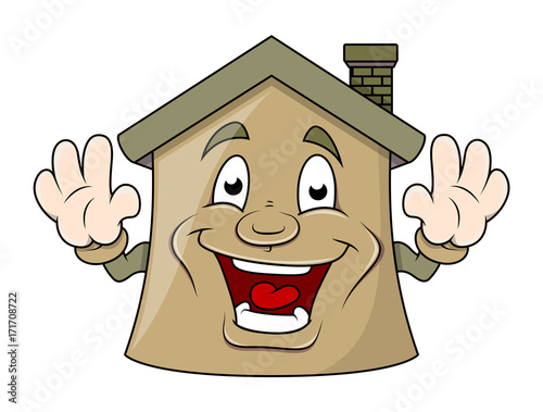 Funny Happy Cartoon House