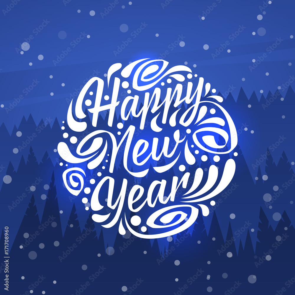 Happy New Year. Holidays greeting card Happy New Year. Holidays greeting card