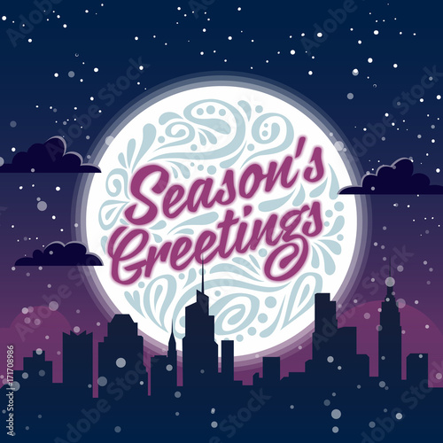 Seasons Greetings. Holiday greeting card