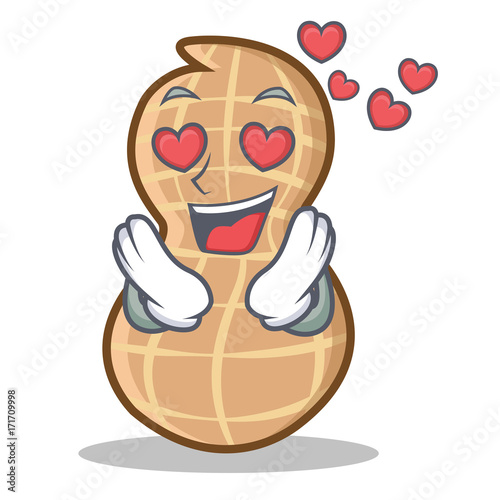 In love peanut character cartoon style