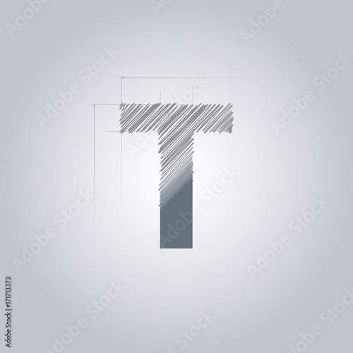 Letter T logo. Alphabet logotype architectural design