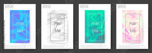 Marble texture covers set. Colorful artistic backgrounds. EPS10 Vector